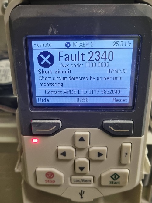 Drive fault at plastics manufacturer